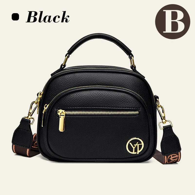 Classic Multifunctional Compartments Adjustable Wide Shoulder Strap PU Leather Crossbody Bag